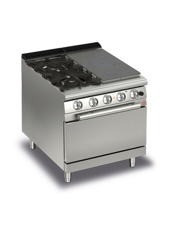 GAS SOLID TOP WITH 2 BURNERS ON THE LEFT ON ELECTRIC OVEN