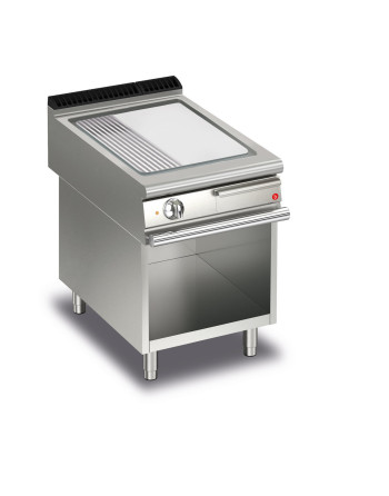 FRY TOP S Electric M60 AISI Plate - 1/3 RIBBED - thermostat - on open cabinet