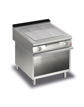FRY TOP S électrique M80 plaque FER - Nervurèe - SUR PLACARD - thermostaté