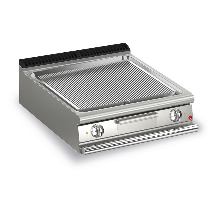 FRY TOP S électrique M80 plaque Chromée - Nervurèe - Version Top - thermostaté