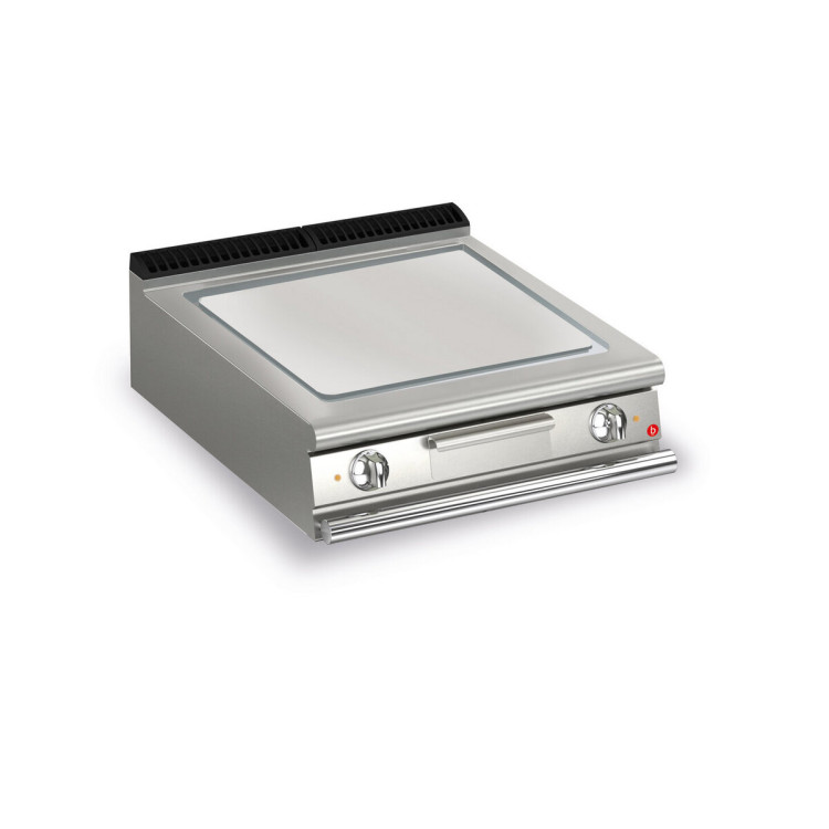 FRY TOP S Electric M80 Eisen platte - 1/3 GERILLT - Top  Version - Thermostat