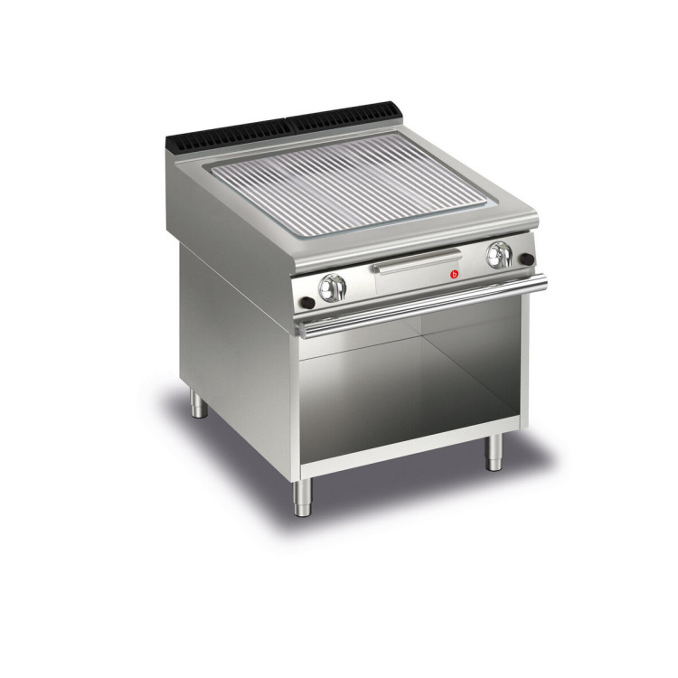 FRY TOP S GAS M80 Eisen platte - GERILLT - Auf Thermostatfach