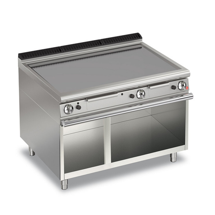 GAS FRY TOP SMOOTH PLATE ON OPEN COMPARTMENT - THERMOSTATED