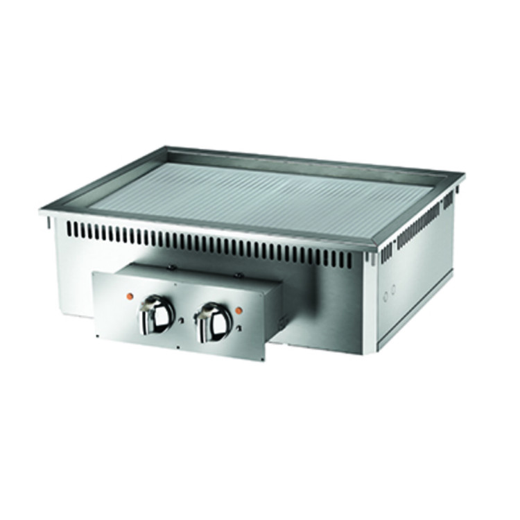 FRY TOP ELETTRICO PIASTRA RIGATA CROMATA