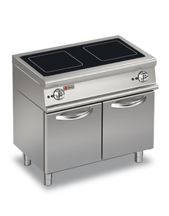 CUISINIÈRE VITROCÉRAMIQUE 2 ZONES - SUR COMPARTIMENT AVEC PORTES