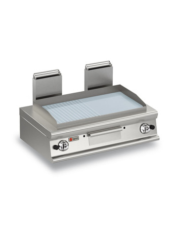 GAS-GRILLPLATTEN - CHROMPLATTE 2/3 GLATT - 1/3 GERILLT MIT THERMOSTAT
