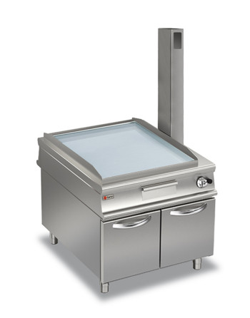PASS-THROUGH GAS FRY-TOP PLACA CROMADA LISA - EN COMPARTIMENTO CON PUERTAS