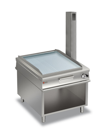 PASS-THROUGH GAS FRY-TOP PLACA CROMADA ACANALADA - EN COMPARTIMENTO