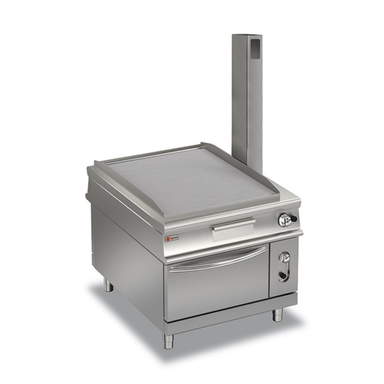 FRY-TOP À GAZ À PLAQUE LISSE TRAVERSANTE - SUR FOUR À GAZ