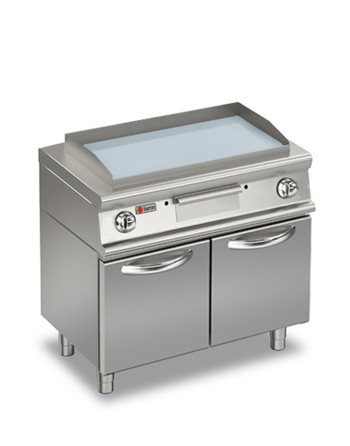 ELEKTROGRILLPLATTEN - GLATTE CHROMPLATTE - AUF UNTERBAU MIT TÜREN