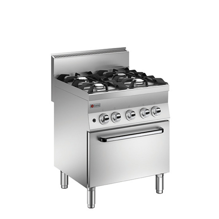 4-BURNER GAS COOKER ON VENTILATED ELECTRIC OVEN - 19.1 KW
