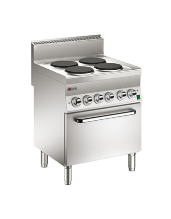CUCINA 4 PIASTRE ELETTRICHE  SU FORNO ELETTRICO STATICO