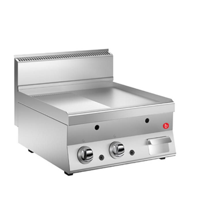 PLACA GAS FRY TOP 1/2 LISA 1/2 NERVADA AISI 430 L600 - TERMOSTATO