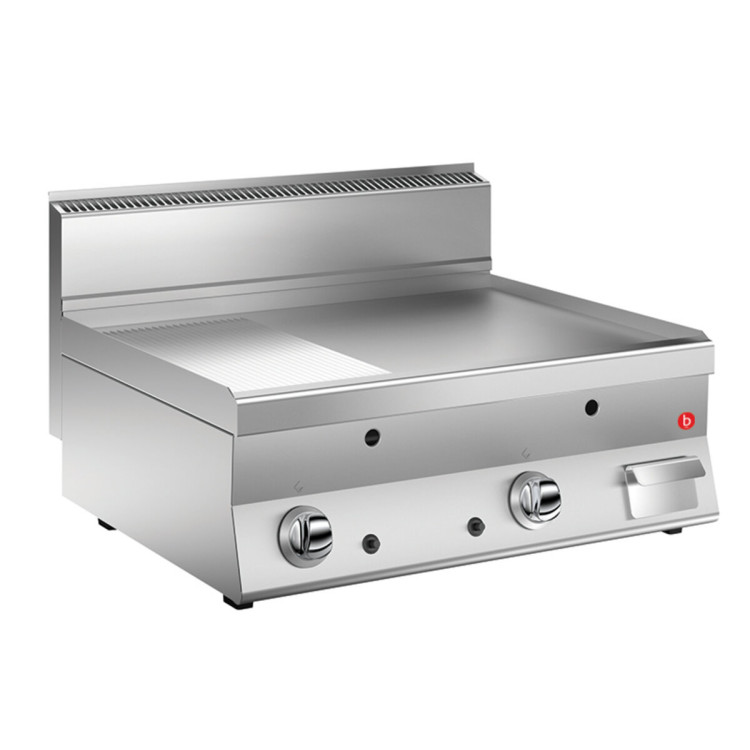 PLACA GAS FRY TOP 2/3 LISA 1/2 ESTRIADA AISI 430 L800 - TERMOSTATO