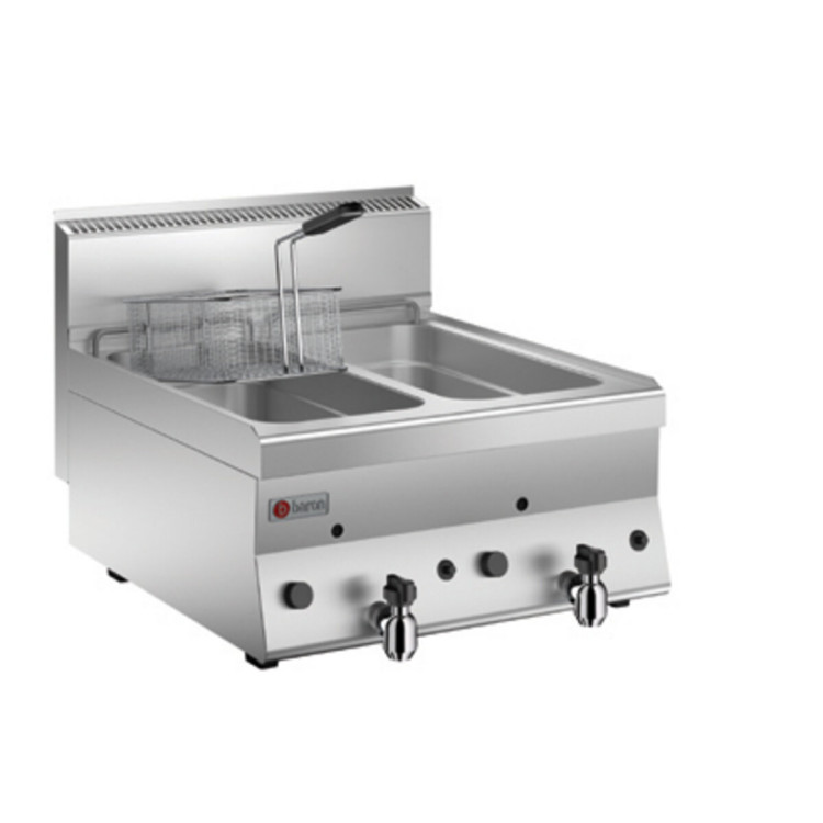 FRITEUSE À GAZ 2 BACS 8+8 L.