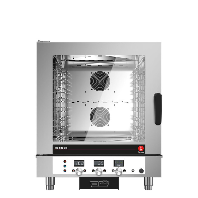 HORNO COMBINADO ELÉCTRICO DE VAPOR DIRECTO - 7 X 1/1GN - 10X600X400 COCCIÓN ASISTIDA - MANDOS MANUALES CONTROLADOS ELECTRÓNIC