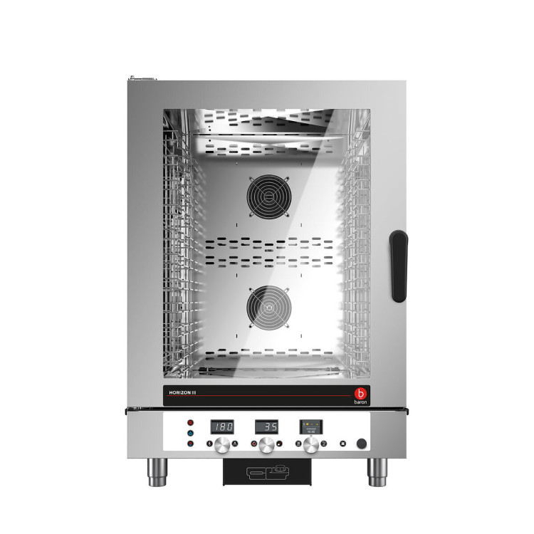 ELEKTRISCHER DIREKTDAMPF-KOMBI-BACKOFEN - 10 X 1/1GN - 10X600X400 UNTERSTÜTZTES GAREN - ELEKTRONISCH GESTEUERTE HANDBEDIENUNG