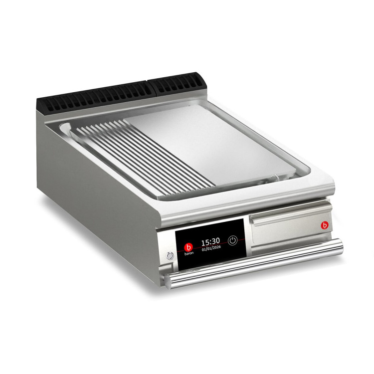 FRY TOP S électrique M60 plaque Chromée - 1/3 Nervurèe - Version Top - thermostaté