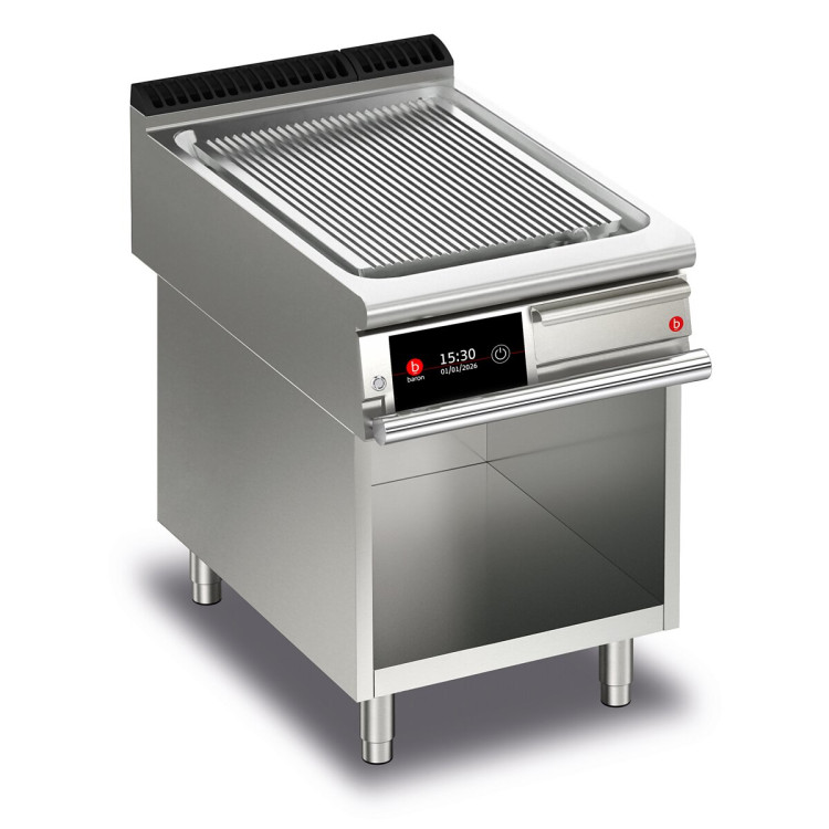 FRY TOP S Electric M60 Chromplatte - GERILLT - Auf Thermostatfach