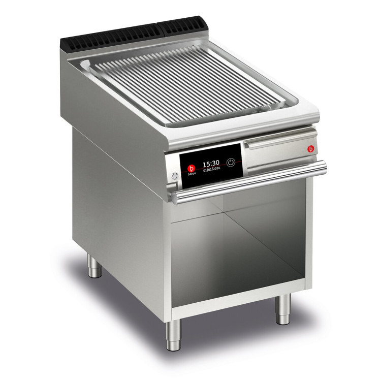 FRY TOP S Electric M60 Eisen platte - GERILLT - Auf Thermostatfach