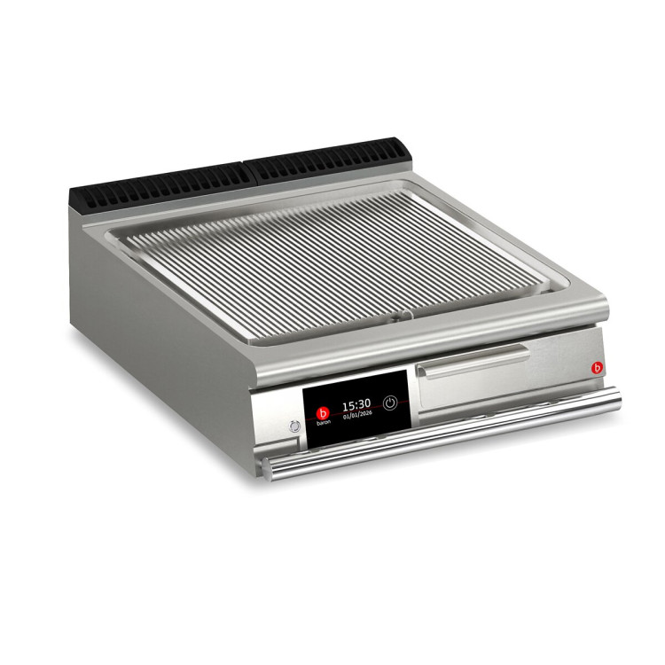 FRY TOP S électrique M80 plaque FER - Nervurèe - Version Top - thermostaté
