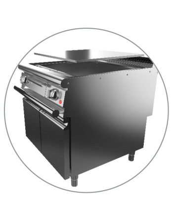 FRY TOP S Elettrico M80 Piastra in Acciaio Dolce - 1/3 Rigato - Versione Top Termostatato
