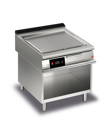 FRY TOP S Elettrico M80 Piastra in Acciaio Dolce - Rigato - Su vano Termostatato