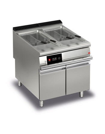 ELEKTRO-DOPPELBECKENFRITEUSE 22+22 LT - MIT KIT FÜR 4 KÖRBE