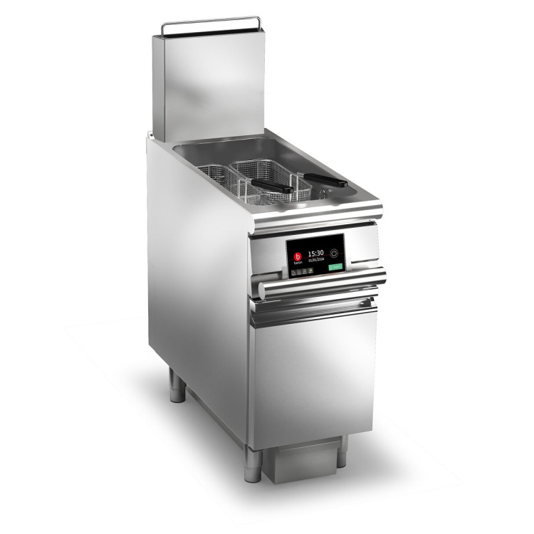 EVO GAS FRYER 1 BOWL with ELECTRONIC CONTROL 23 LT - With basket lifter