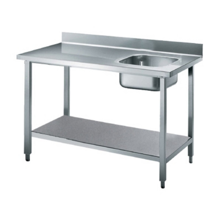WORK TABLES ON LEGS- 1 BASIN ON THE RIGHT