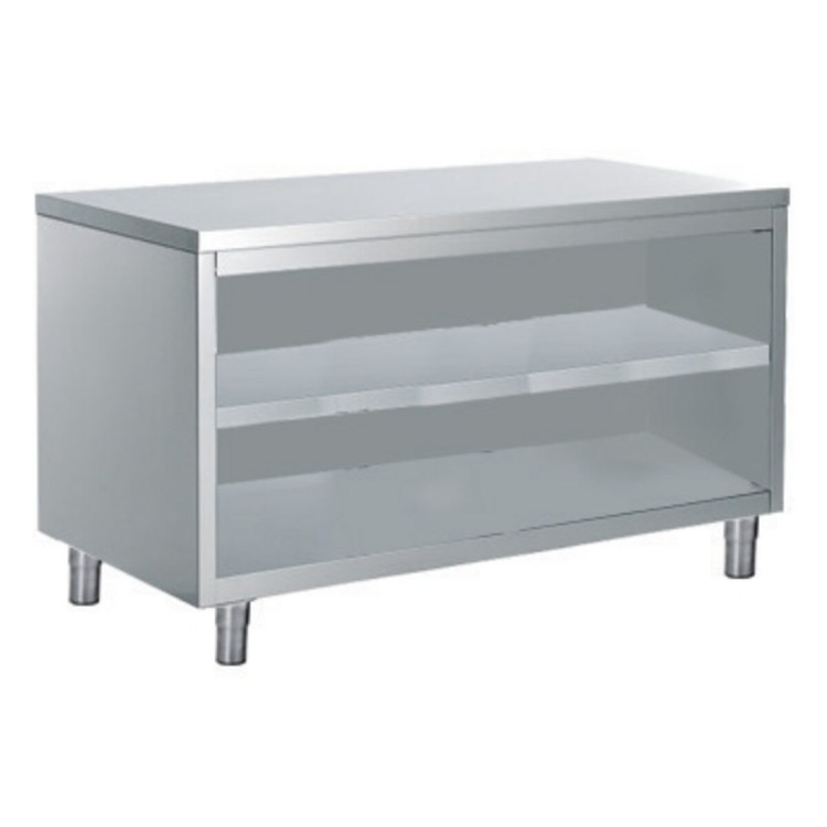 DES TABLES D'ARMOIRES OUVERTES ET UNE ÉTAGÈRE INTERMÉDIAIRE