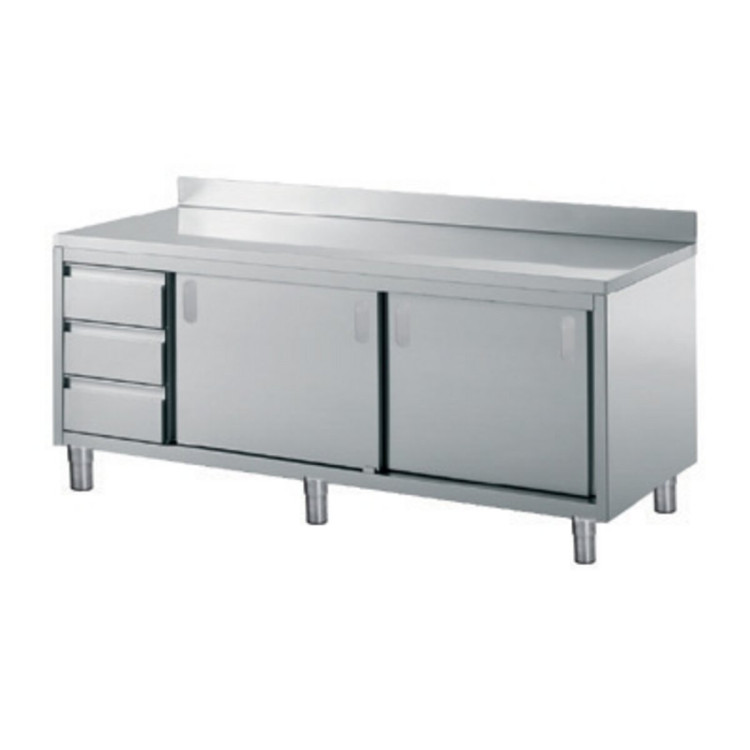 MUEBLE COMBINADO MESA CON SALPICADERO -2 PUERTAS CORREDERAS Y 3 CAJONES