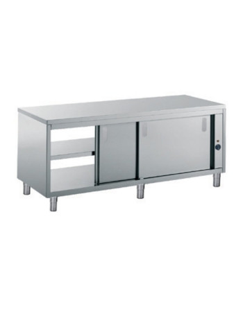 HOT PASS-THROUGH CUPBOARD TABLE -4 SLIDING DOORS AND LOWER SHELF