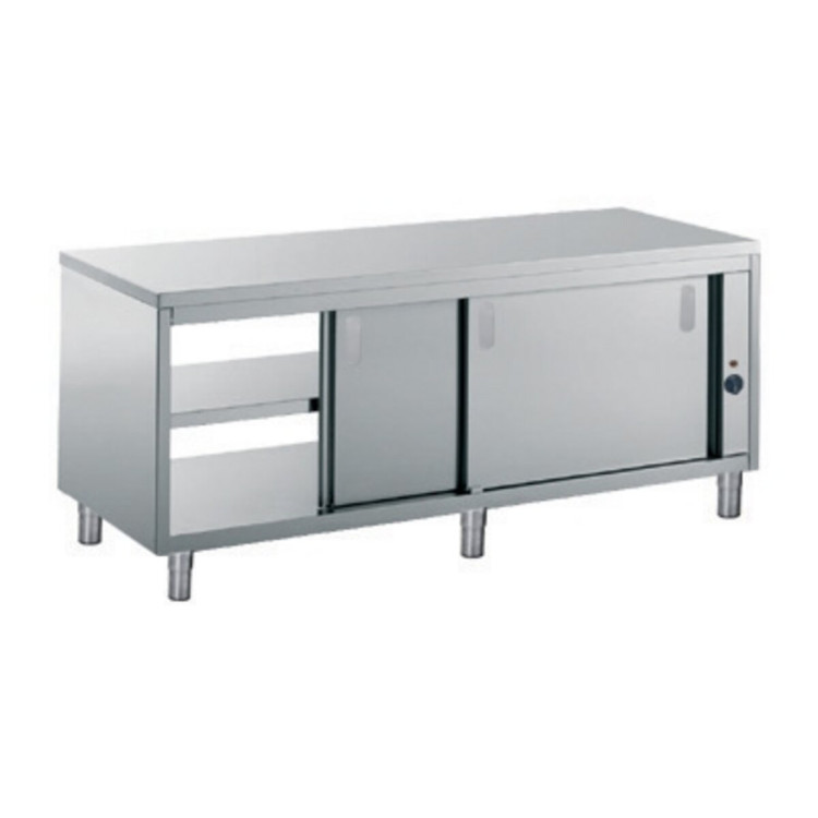 HOT PASS-THROUGH CUPBOARD TABLE -4 SLIDING DOORS AND LOWER SHELF