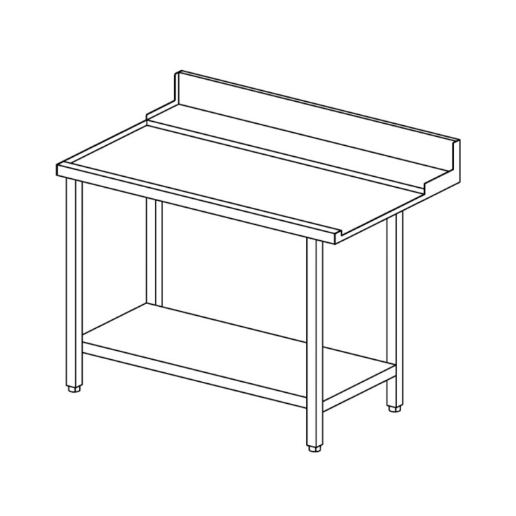 BASKET OUTLET TABLE WITH SPLASHBACK - LEFT