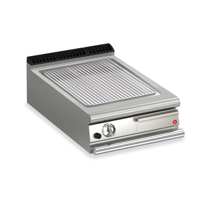 FRY TOP S GAS M60 Brushed Chrome Plate - RIBBED - Top  Version - Thermostat