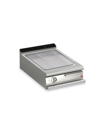 FRY TOP S électrique M60 plaque en chrome brossé - Nervurèe - Version Top - thermostaté