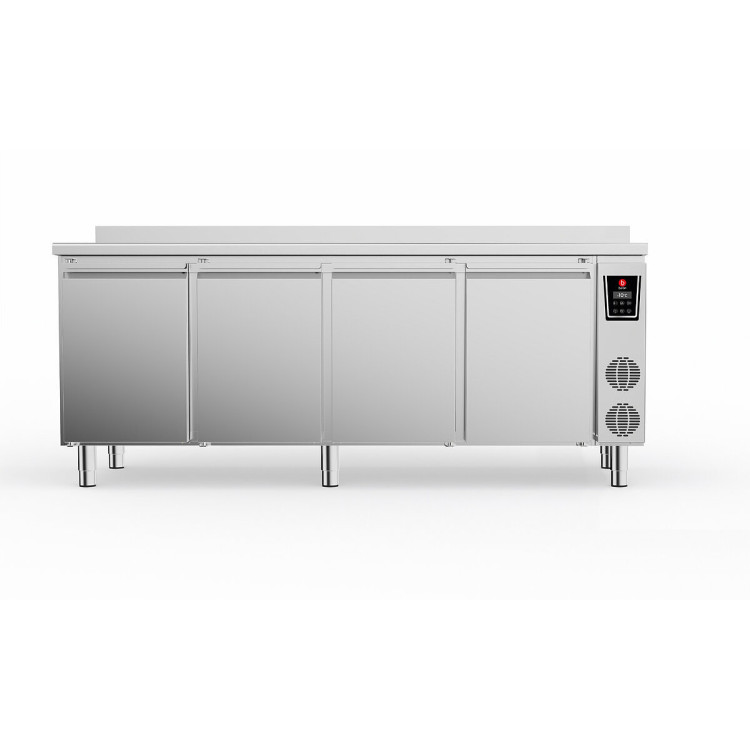 MESA REFRIGERADA BT 4 MÓDULOS - 4 PUERTAS - CON ENCIMERA CON SALPICADERO - UNIDAD MOTOCONDENSANTE REMOTA