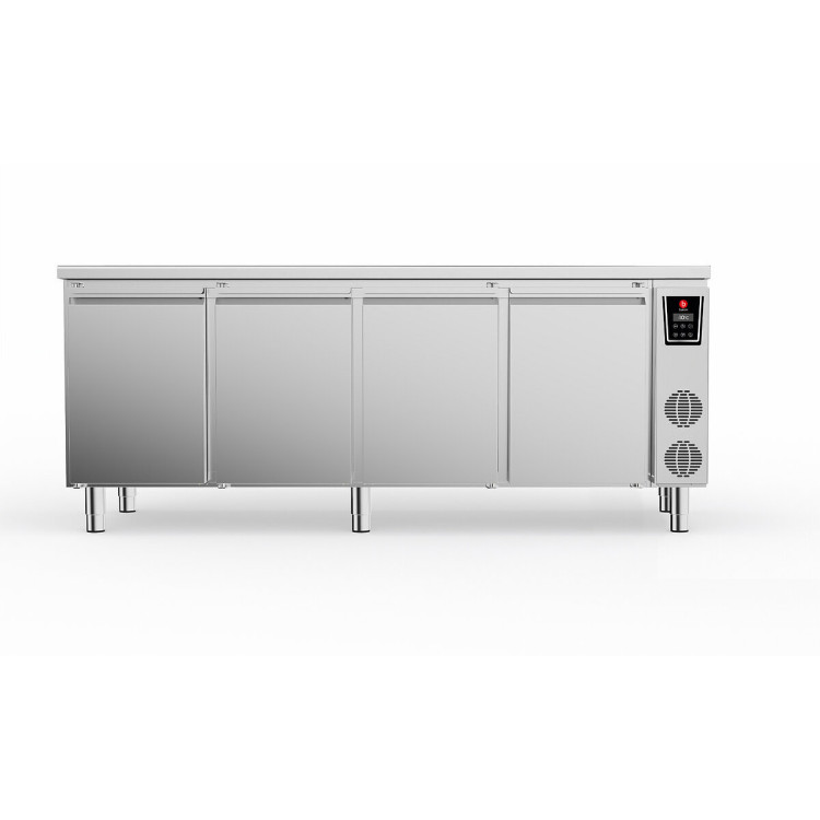 REFRIGERATED COUNTER BT 4 COMPARTEMENTS - 4 DOORS - WITH WORKING TOP - WITHOUT COOLING UNIT