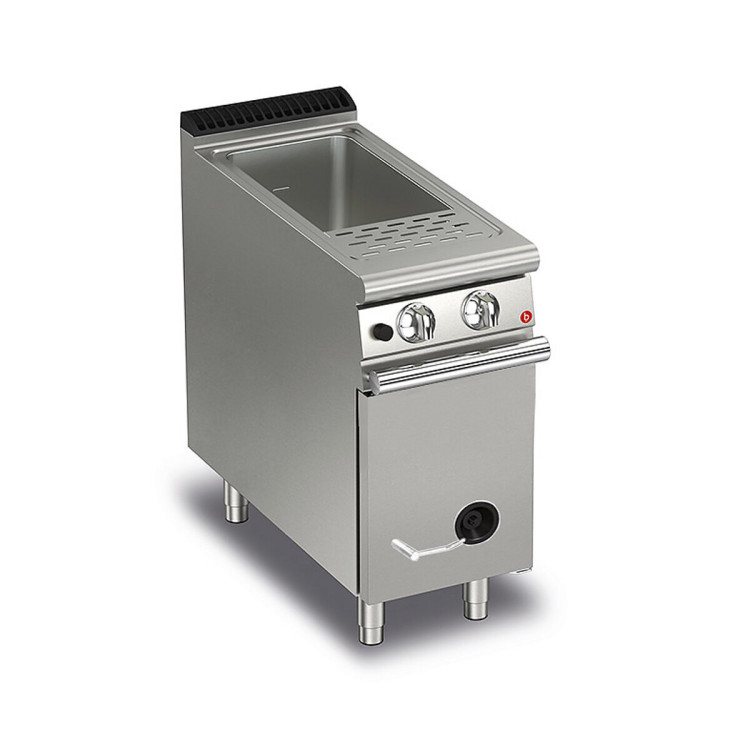 GAS PASTA COOKER 1 BOWL 40 L - WITH 3 BASKETS AND BOTTOM GRID INCLUDED - FIXED FRONT PANEL