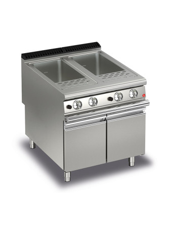 COCEDOR DE PASTA A GAS 2 CUBAS 40 + 40 LITROS - INCLUYE 6 CESTAS Y REJILLA INFERIOR