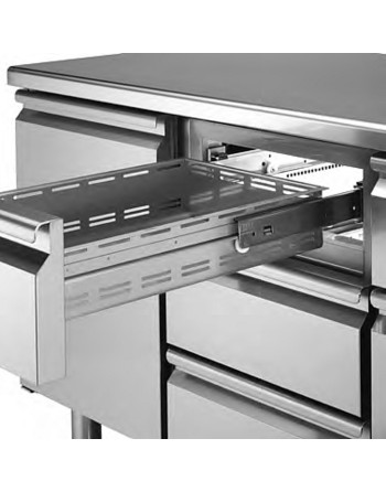 KÜHLTISCHE TNN 3 MODULE - 3 TÜREN - MIT ARBEITSPLATTE - MOTOR AN BORD