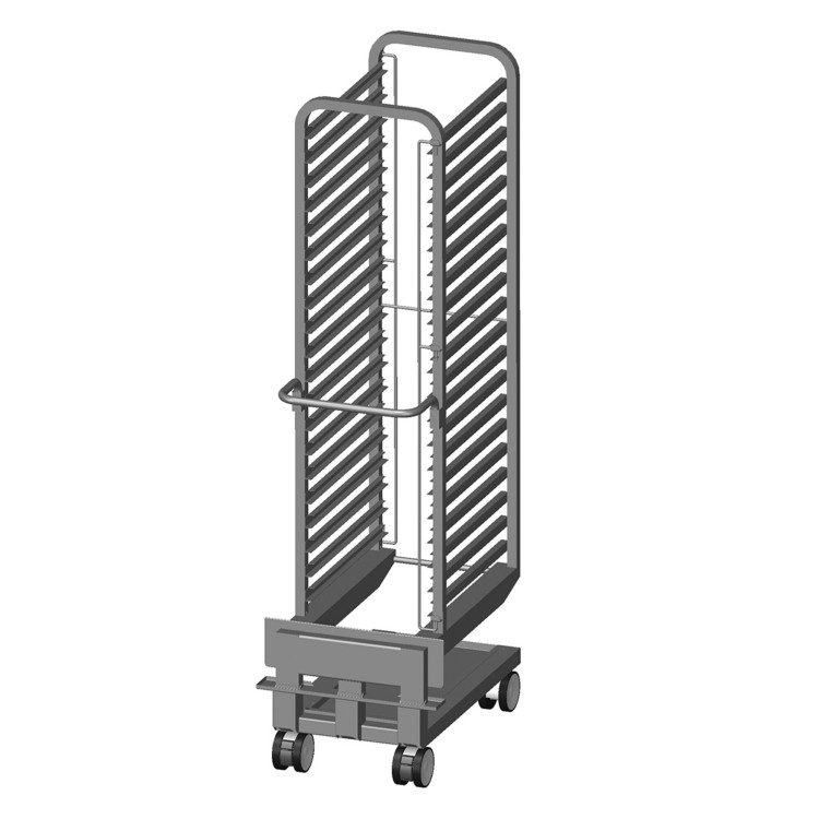 ONE-PIECE TROLLEY WITH 600 X 400 TRAY HOLDER STRUCTURE - PASTRY VERSION - MAXIMUM LOAD 90 KG - MAXIMUM LOAD PER PAN 15 KG
