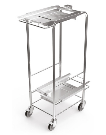 CARRO DE ALTURA REGULABLE, PARA LA EXTRACCIÓN DE ESTRUCTURAS CON BANDEJA DE RECOGIDA Y CON SISTEMA DE ENGANCHE Y DESENGANCHE DE