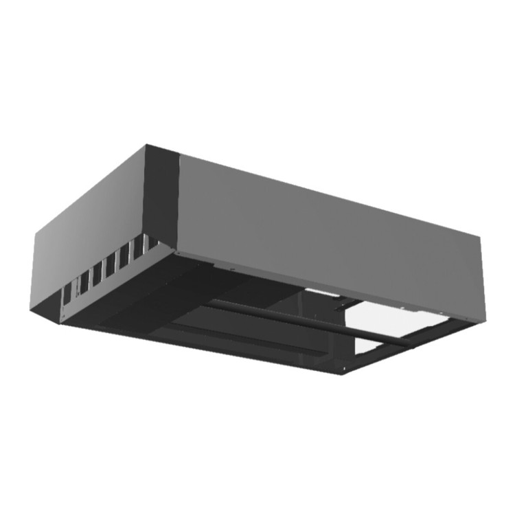 DUNSTABZUGSHAUBE FLAT, MIT LUFTGEKÜHLTEM KONDENSATOR. NUR ELEKTROMODELLE. EINSETZBAR NUR BEI GERÄTEN MIT ANSCHLUSSVORBEREITUNG