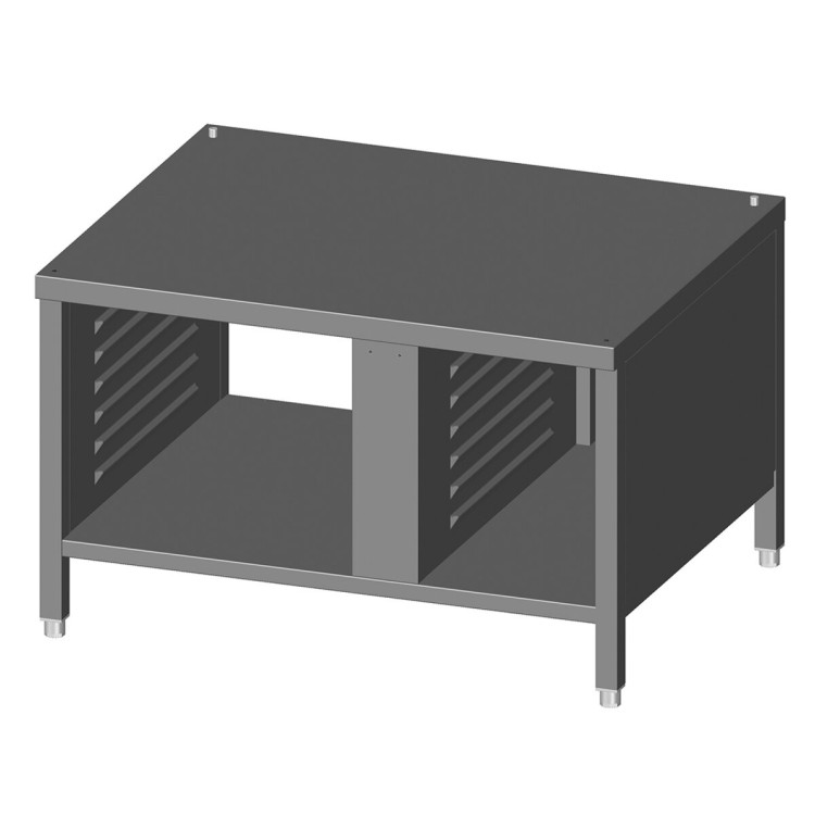 SOPORTE BASE EN ACERO INOX. CON RACK CON RIELES PORTABANDEJAS - 1/1 GN - 2/1 GN