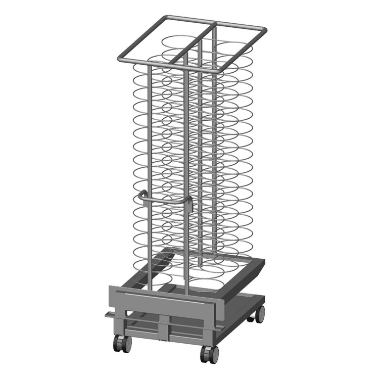 ONE-PIECE TROLLEY WITH PLATE FRAME AND DRIP TRAY - MAXIMUM LOAD 180 KG.