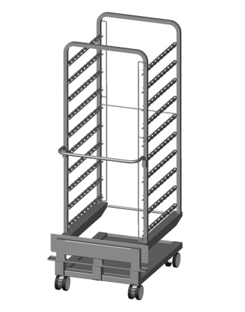 HEAVY DUTY ONE-PIECE TROLLEY, WITH TRAY HOLDER STRUCTURE AND DRIP TRAY - MAXIMUM LOAD 220 KG - MAXIMUM LOAD PER PAN 40 KG