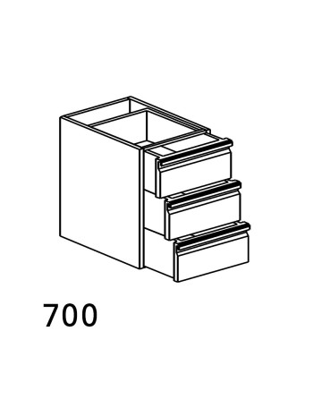 3-DRAWER UNIT 400X700