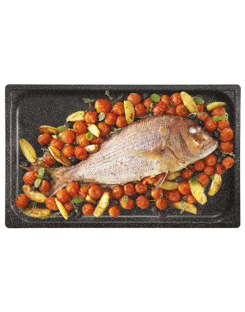 PATELNIA DO SMAŻENIA. PATELNIA ANTYADHEZYJNA Z ZAMKNIĘTYMI BOKAMI – STOP ALUMINIOWY – 1/1 GN – WYSOKOŚĆ 65 MM